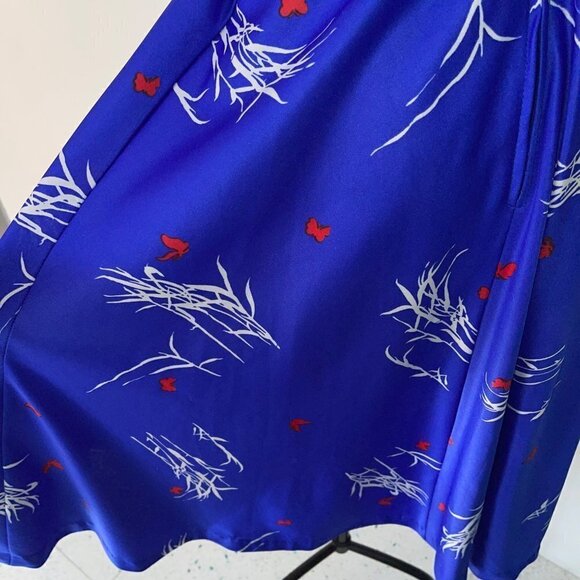 Jack Hartley Inc. Miami Vintage 70s Womens A-Line Dress Size XS Blue Midi Belted - Picture 10 of 13